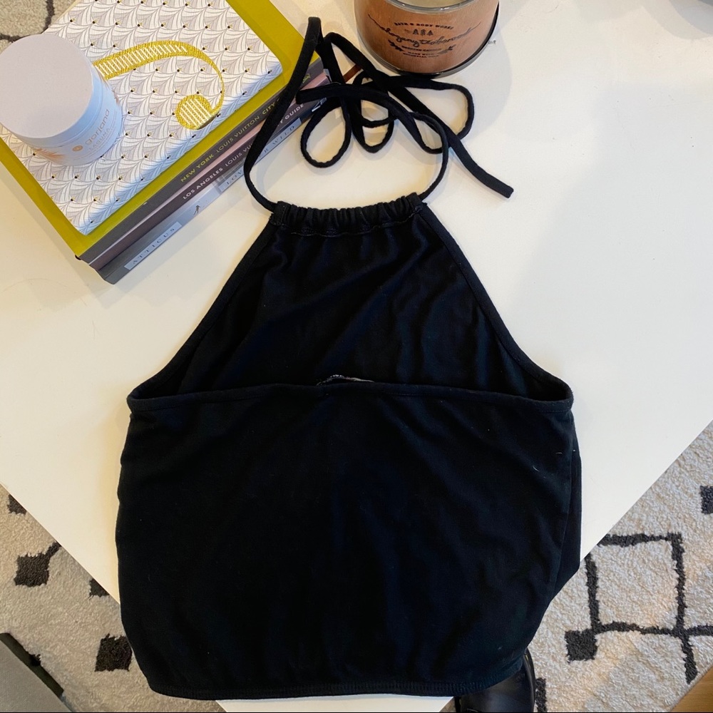 Brandy Melville Halter Tie Tank Crop Top